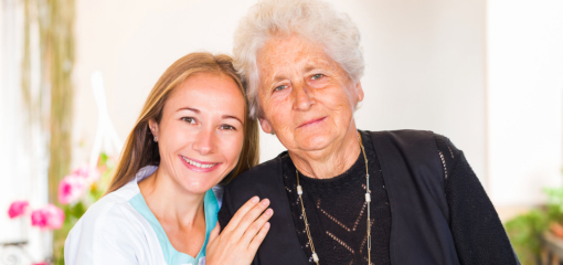 Caregiver with senior woman