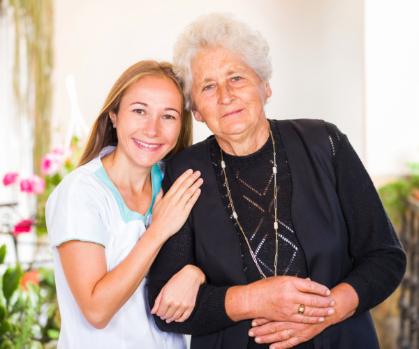 Caregiver with senior woman